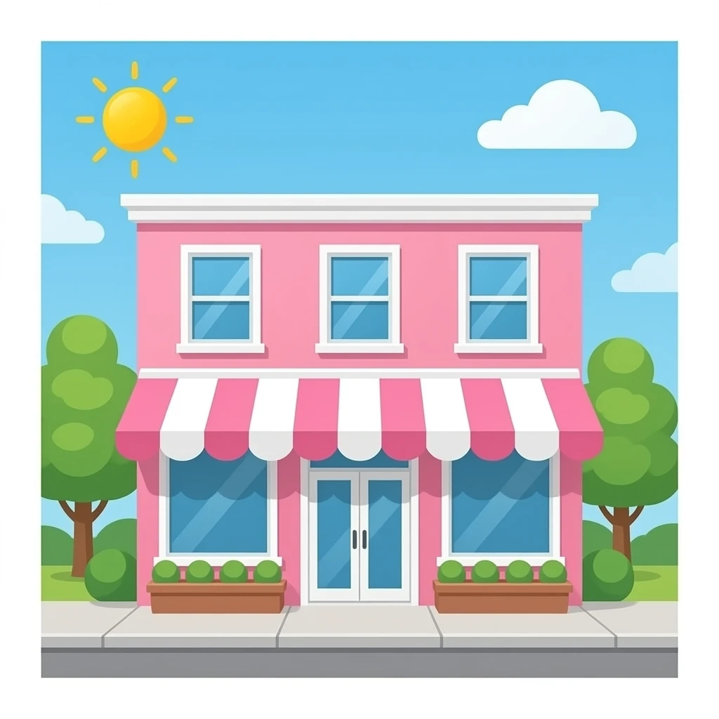 salon pink building emoji