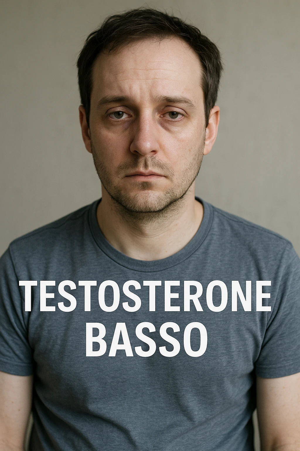 Uomo con testosterone basso  immagine realistica in 3D in italiano emoji