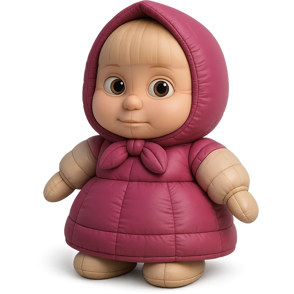 Masha from Masha and the Bear, calm and still, no bear, no pose emoji