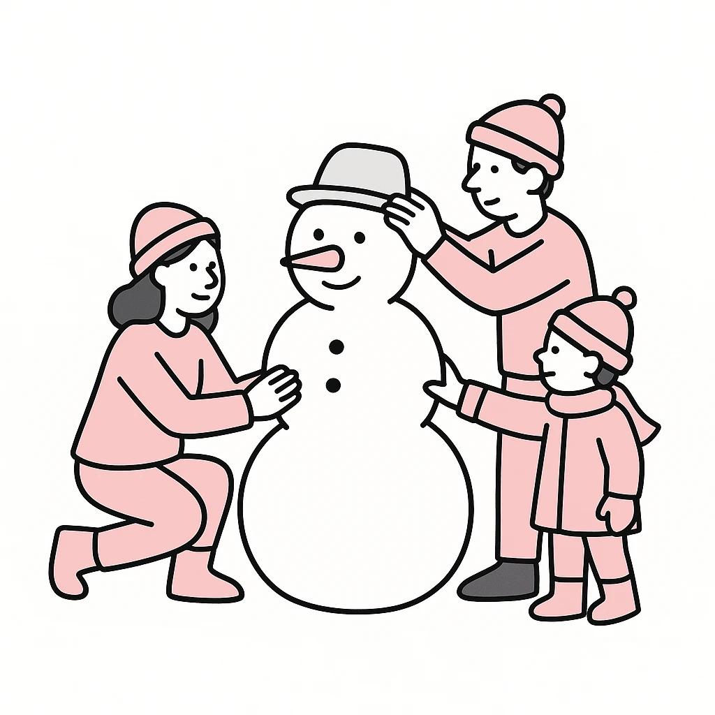people making a snowman emoji