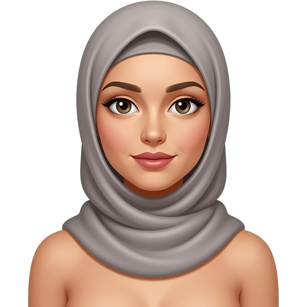 Sexy naked woman in hijab emoji