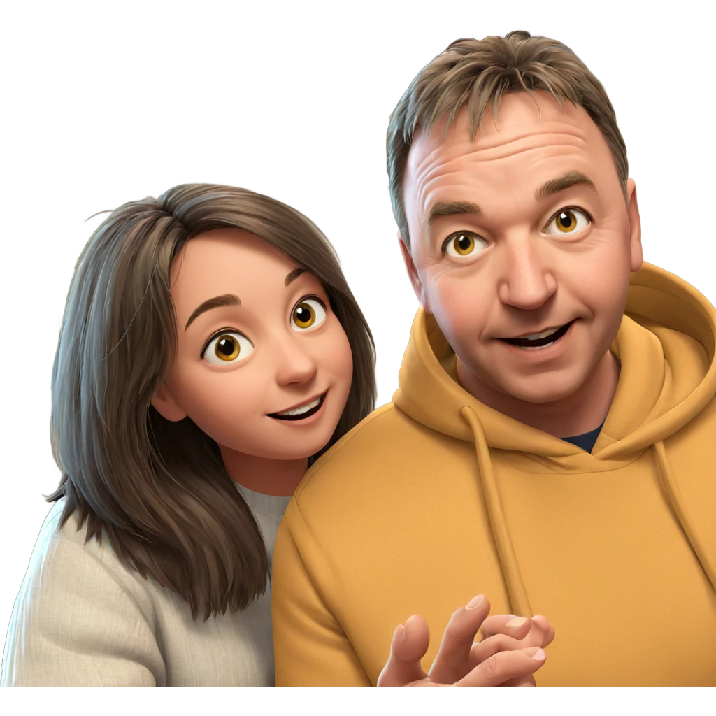 smiling girl with boy indoors emoji