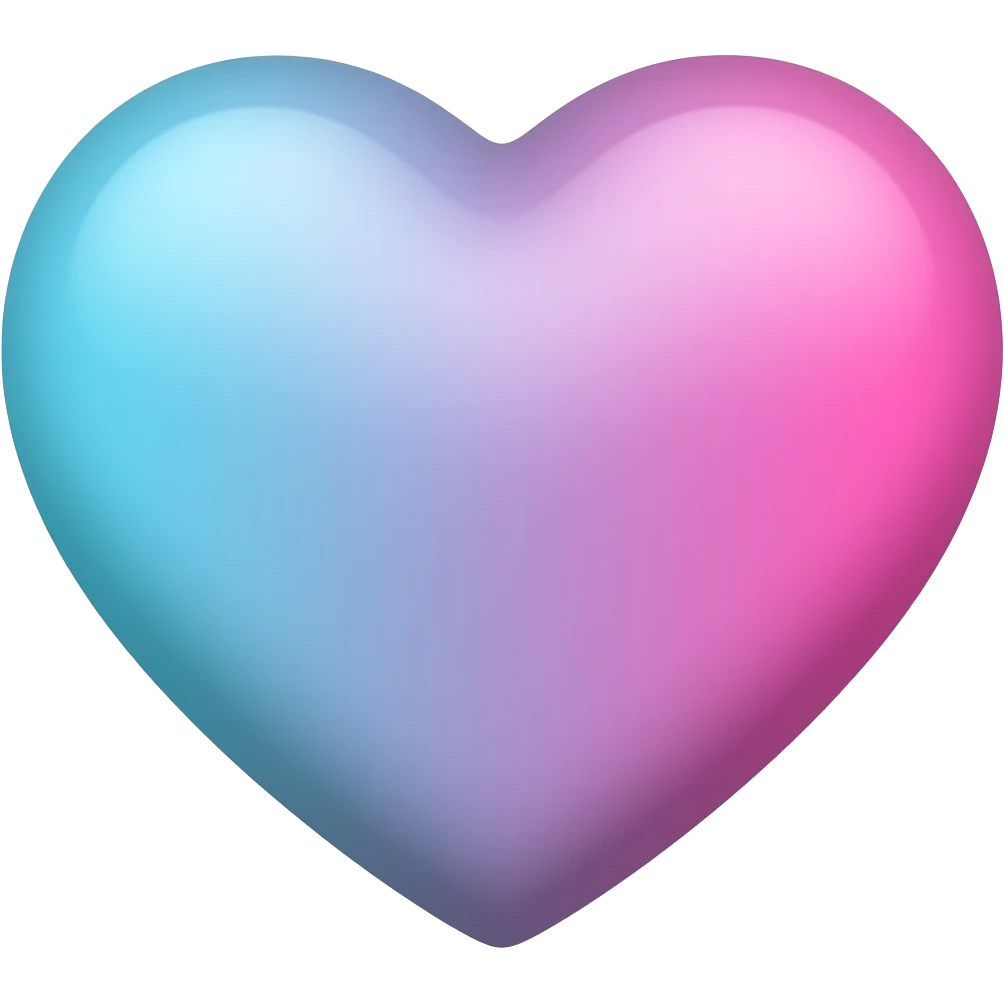 light blue and pink ombre heart emoji