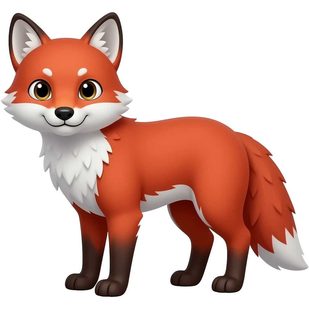 make the fur red and white emoji