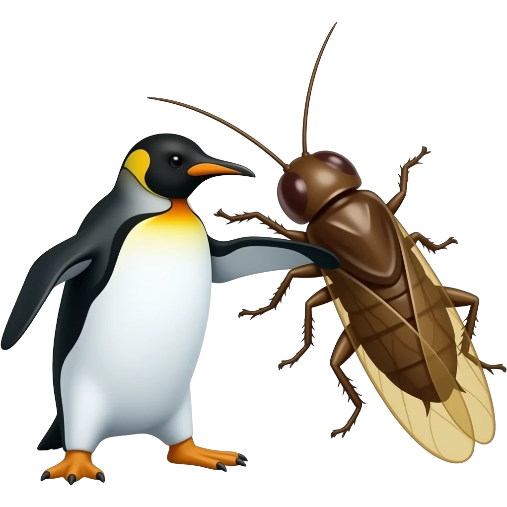 Penguin Vs Giant Roach emoji
