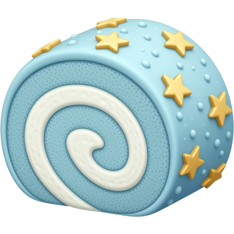 Light blue starry light blue cake roll emoji