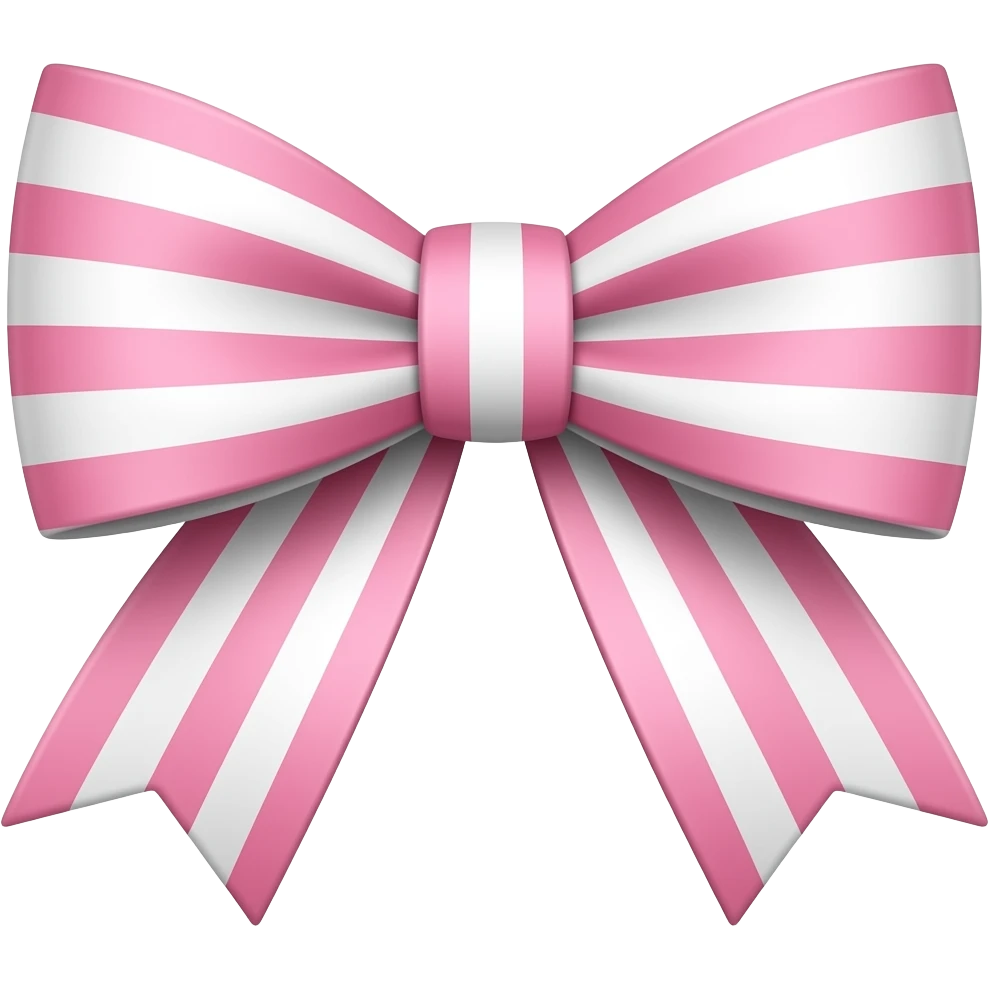 Pink and white horizontal striped bow emoji