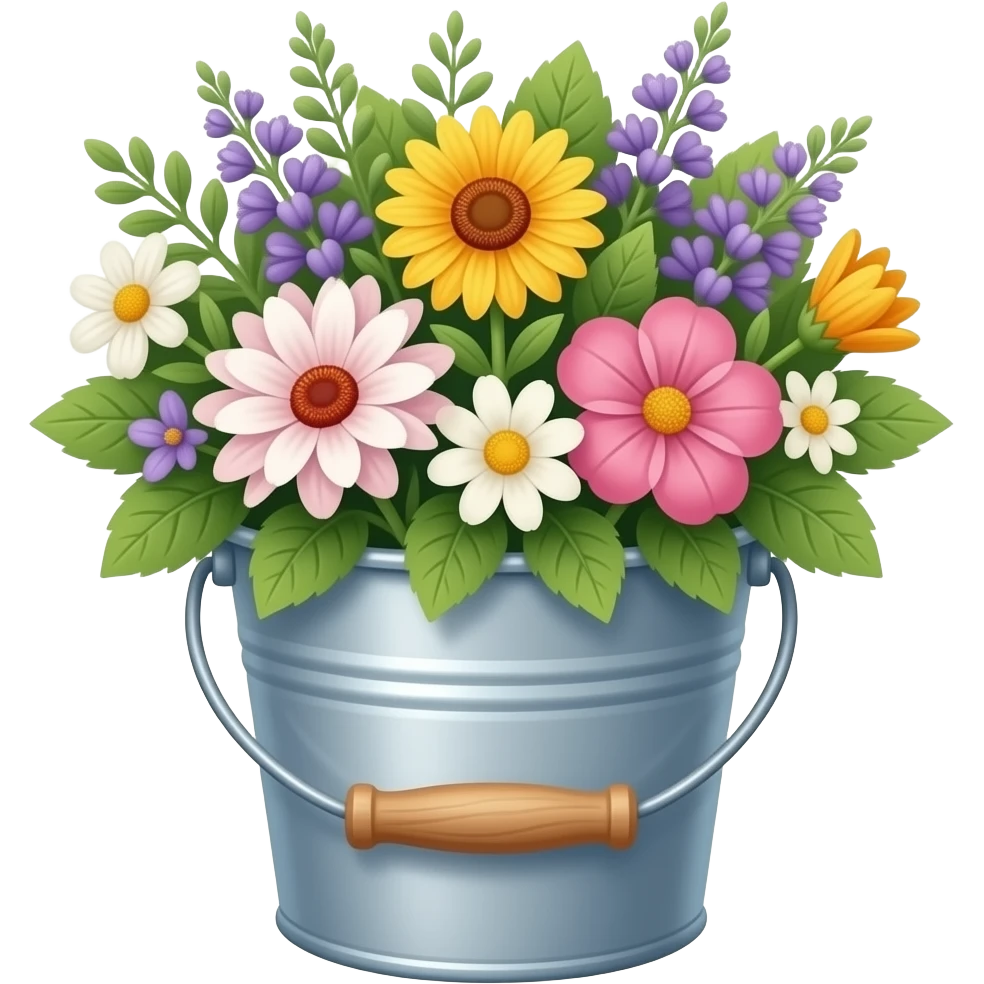 flower bucket emoji