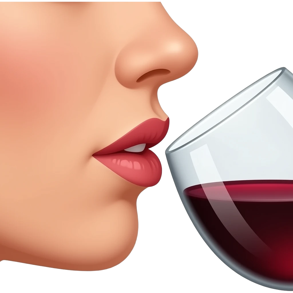 sip of wine just the lips, woman, crop on the woman lips, close up on the woman lips and glass of wine emoji