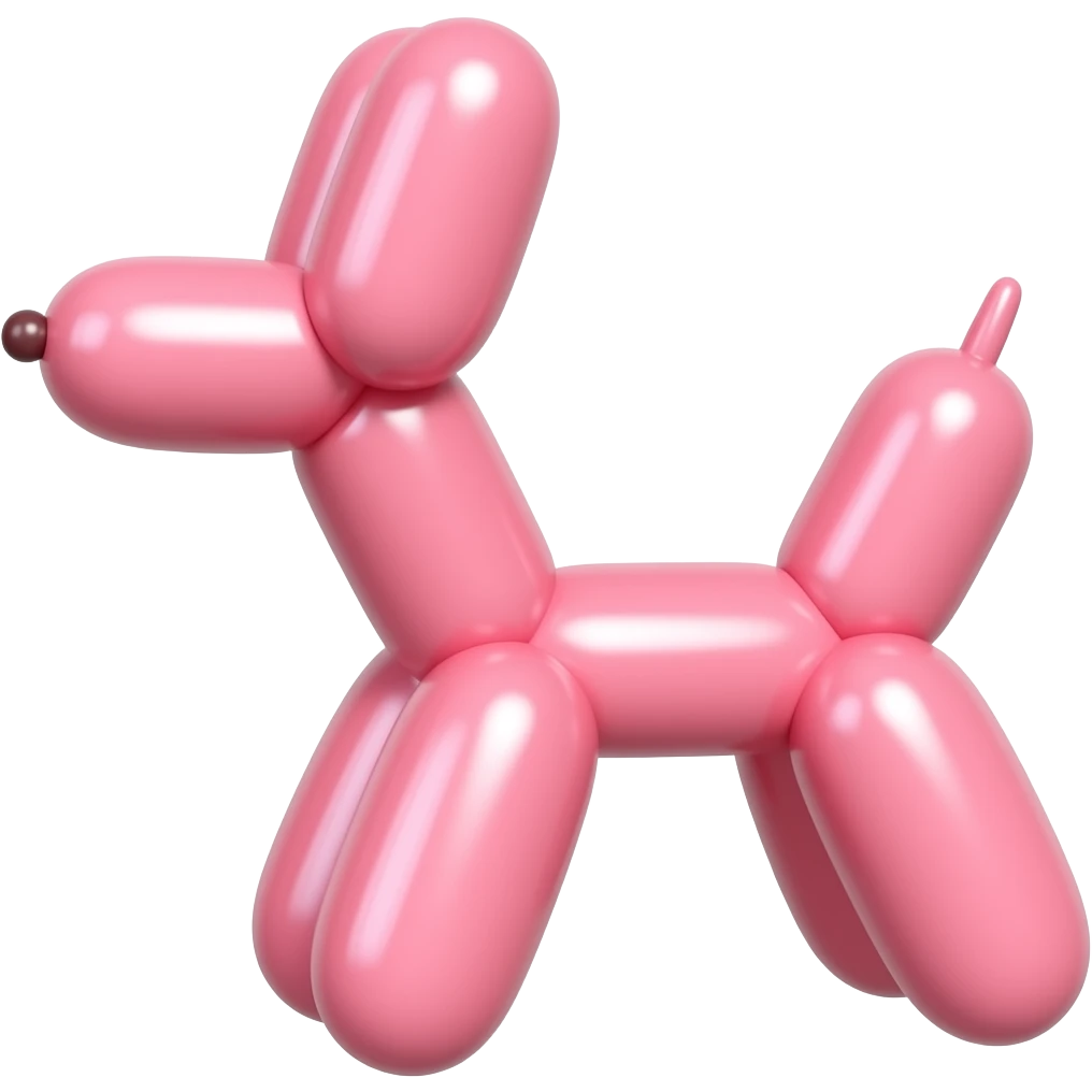 perro de globo rosa emoji