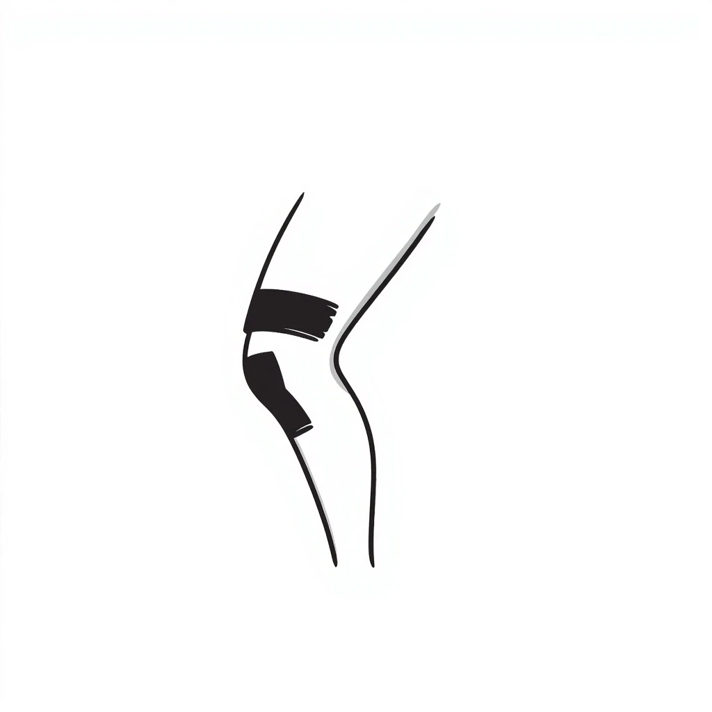 knee, hand-drawn doodle style, black lines, playful emoji
