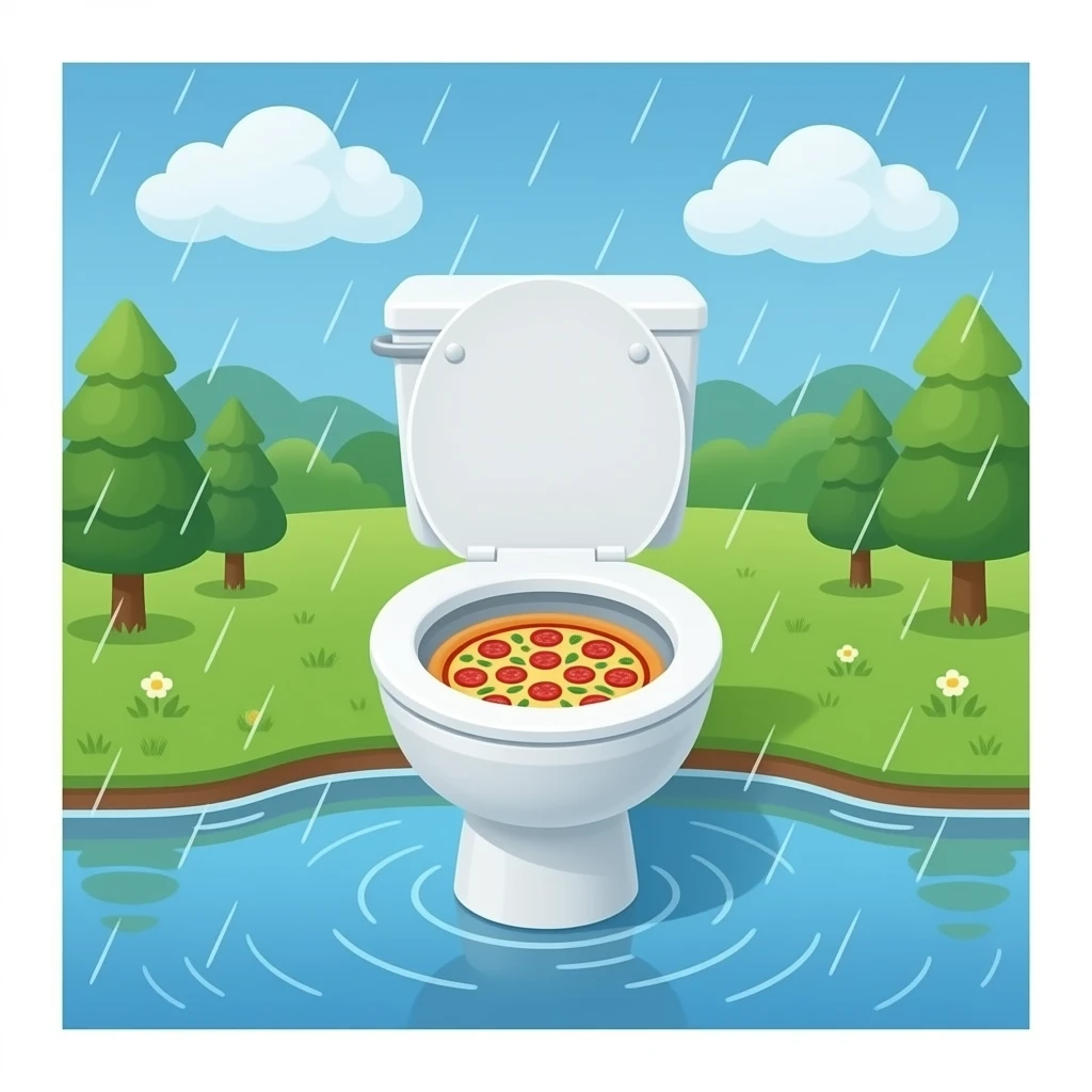i put pizza inside the toliet emoji