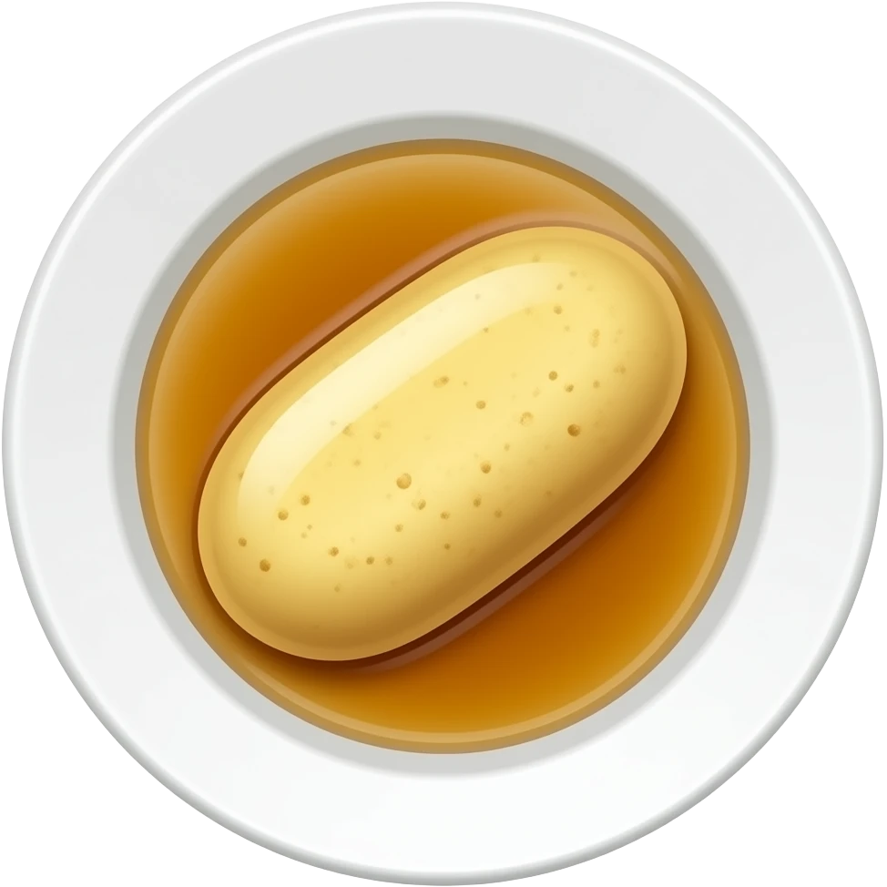 savory poached quenelle oval oblong shaped in sauce on a plate emoji