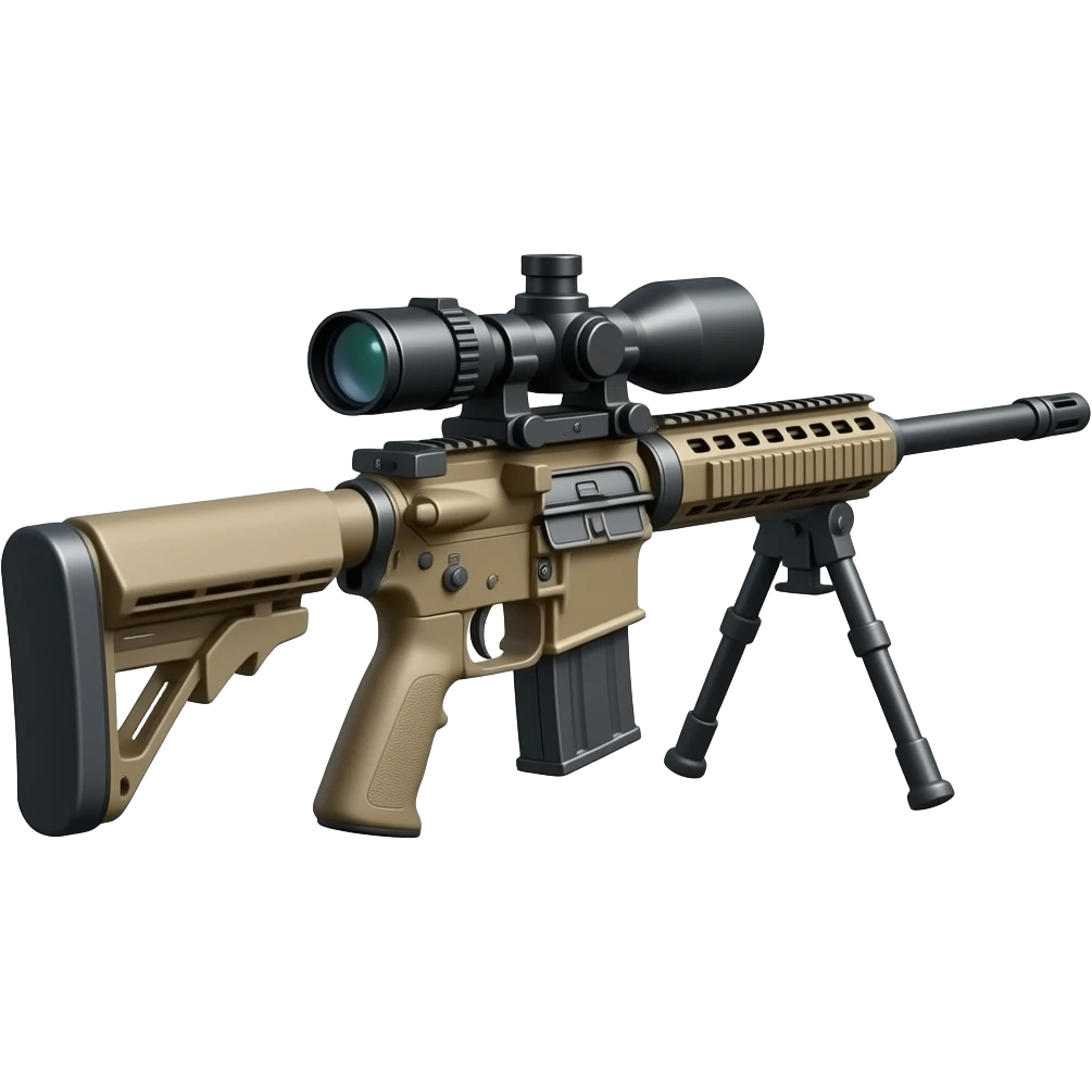 High detailed sniper gun that’s 8 feet long with a thermal scope emoji