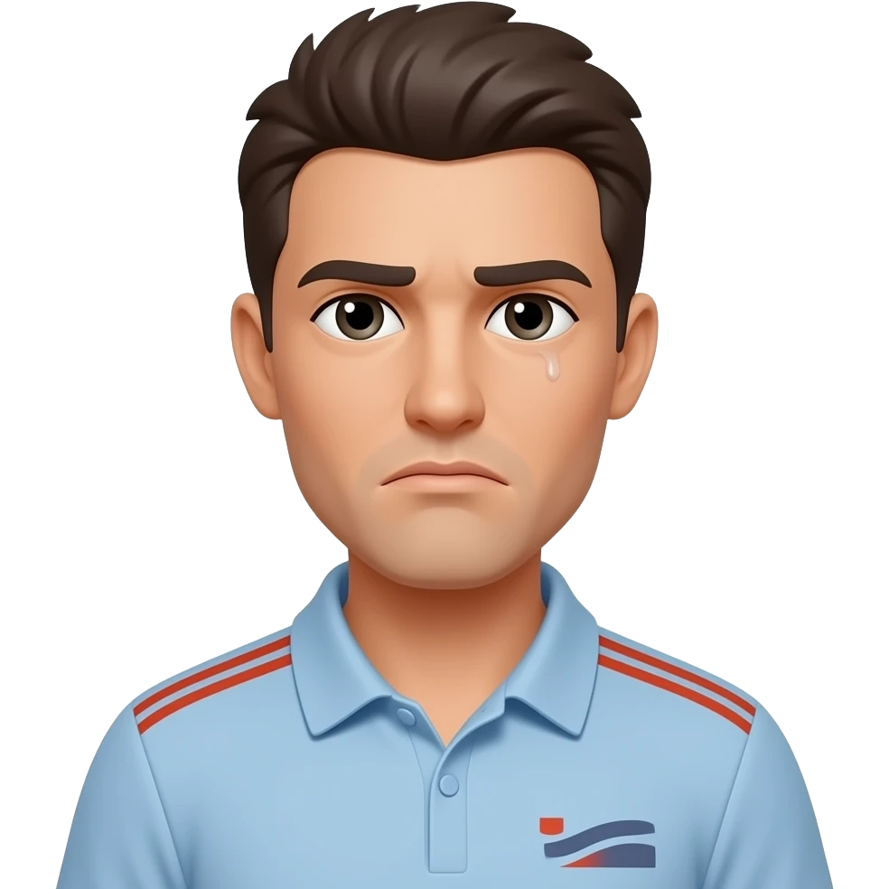 una persona triste porque a perdido un punto en el padel emoji