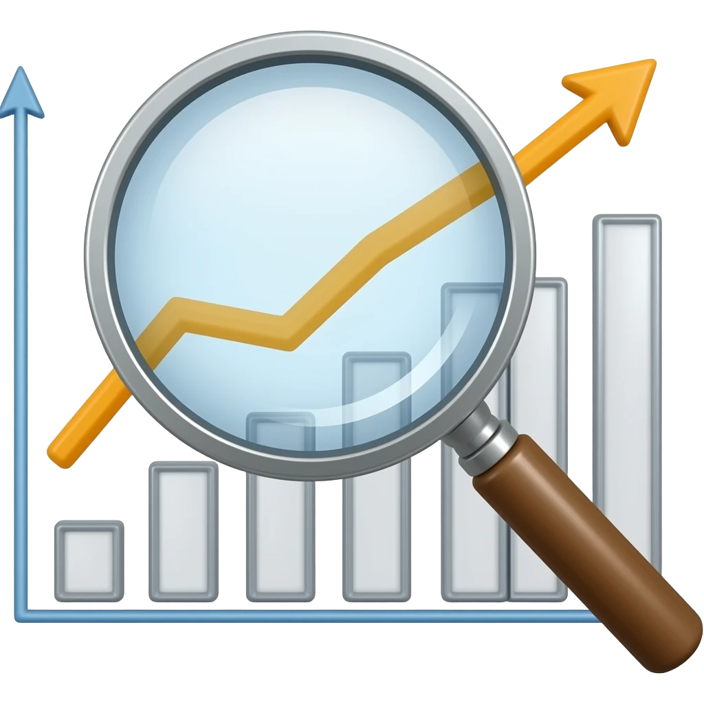 lupa buscando encima de gráfico emoji