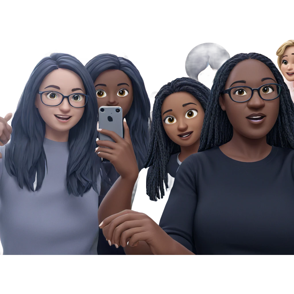 girls taking a selfie together emoji