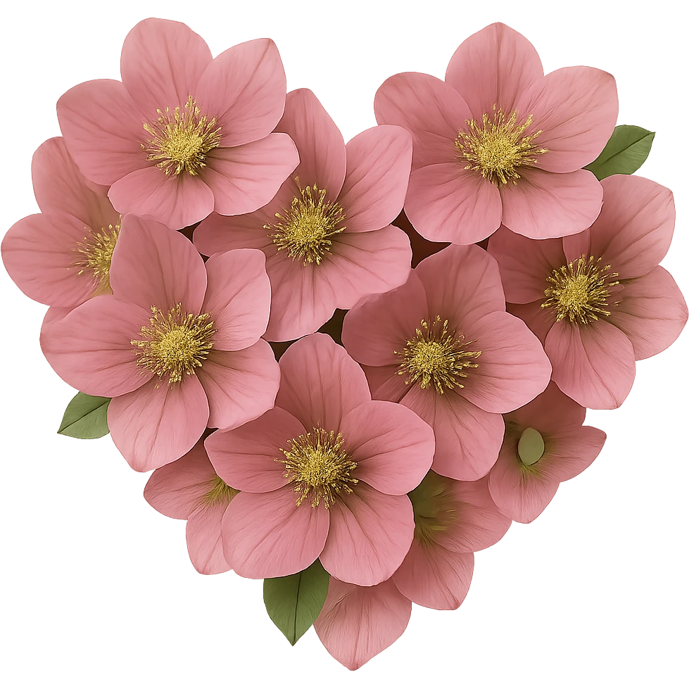 pink christmas rose heart,, remove background emoji