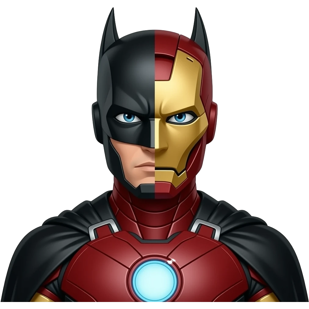 Make a emoji Batman and Iron man mixed emoji