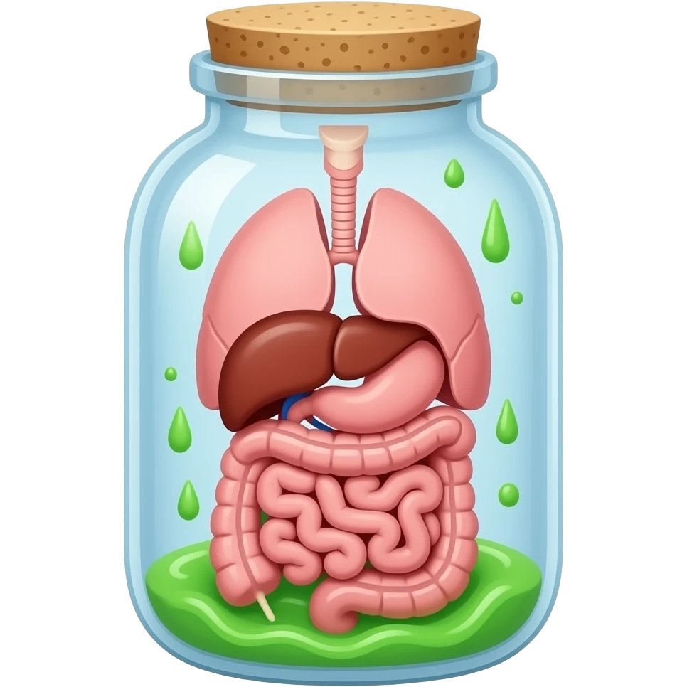 internal organs in a jar of green slime emoji