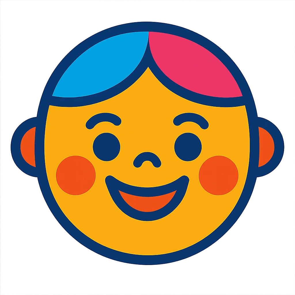 cheerful face, bright and happy expression, vibrant colors emoji