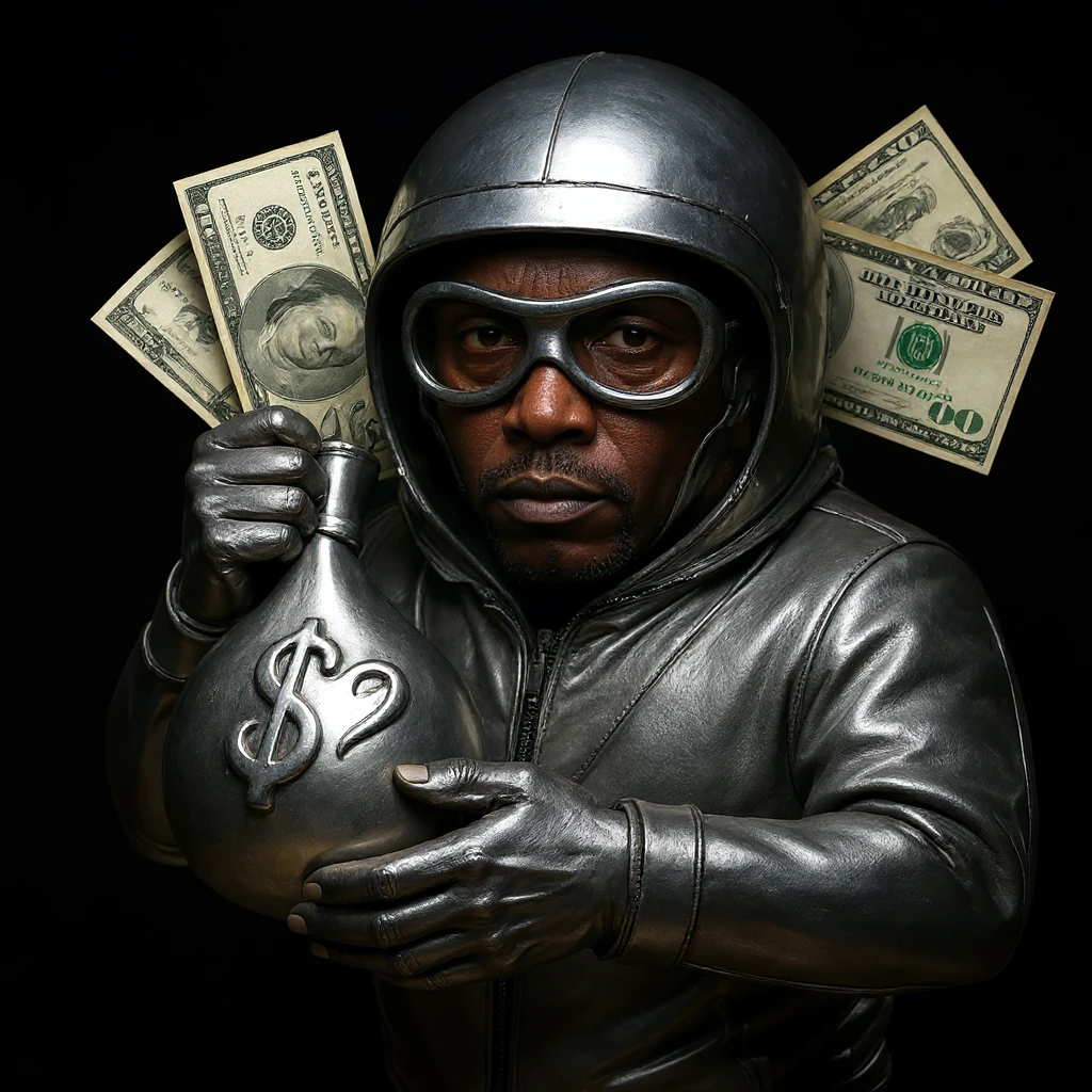 Replace the stylized dollar bills with realistic-looking US dollar bills, keeping the rest of the image unchanged. The bills should have authentic details and textures, photorealistic style. emoji