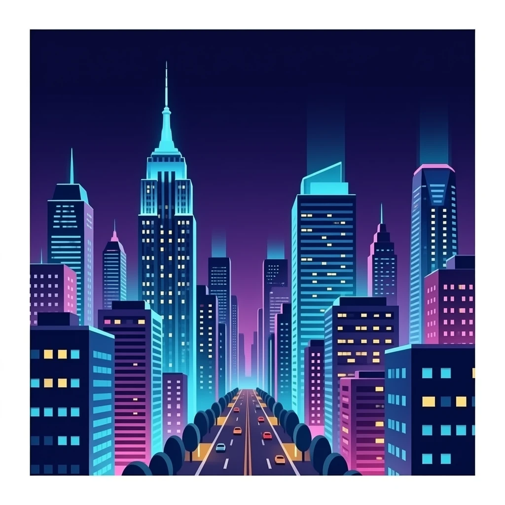 City night neon emoji