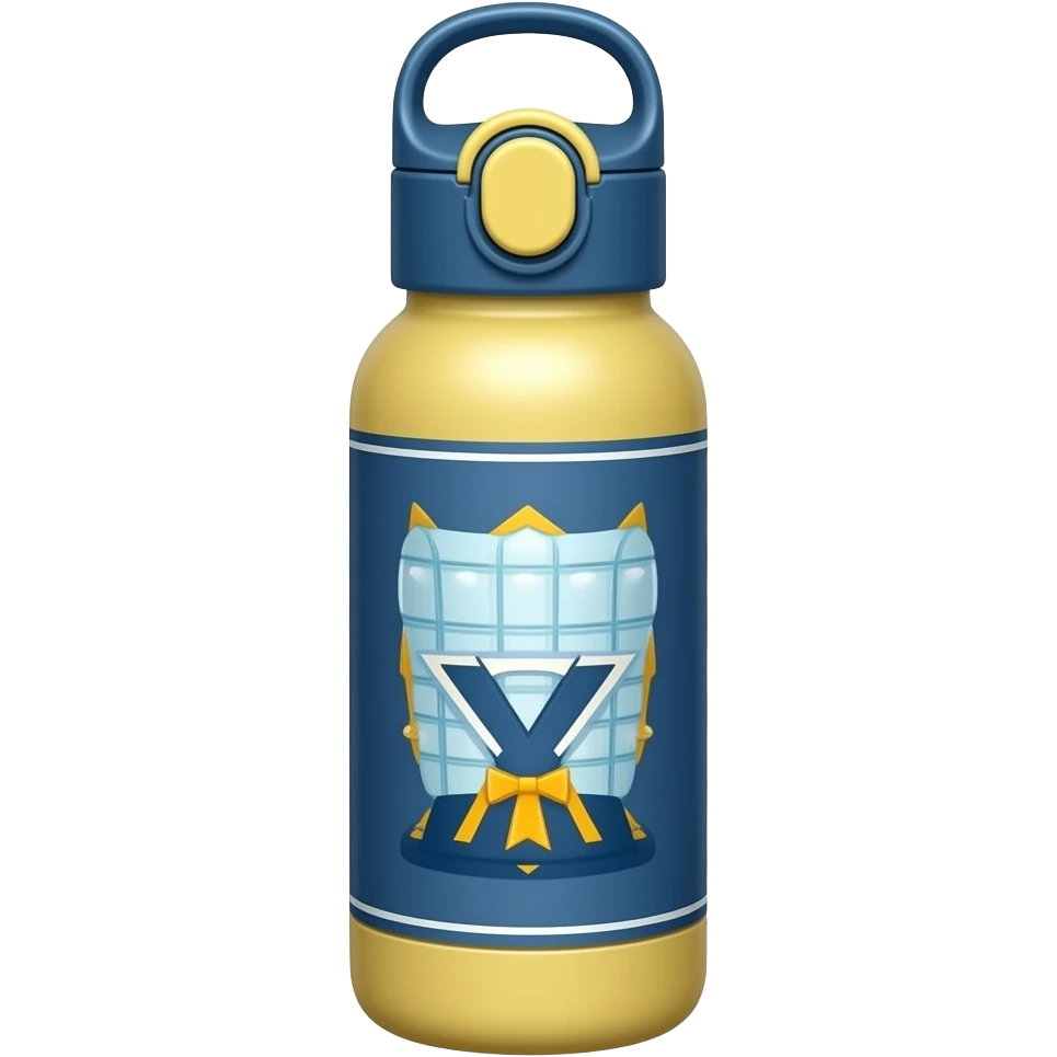soft blue yellow aesthetic classy school Water bottle, transparent background inspired by barbie colour pallete emoji