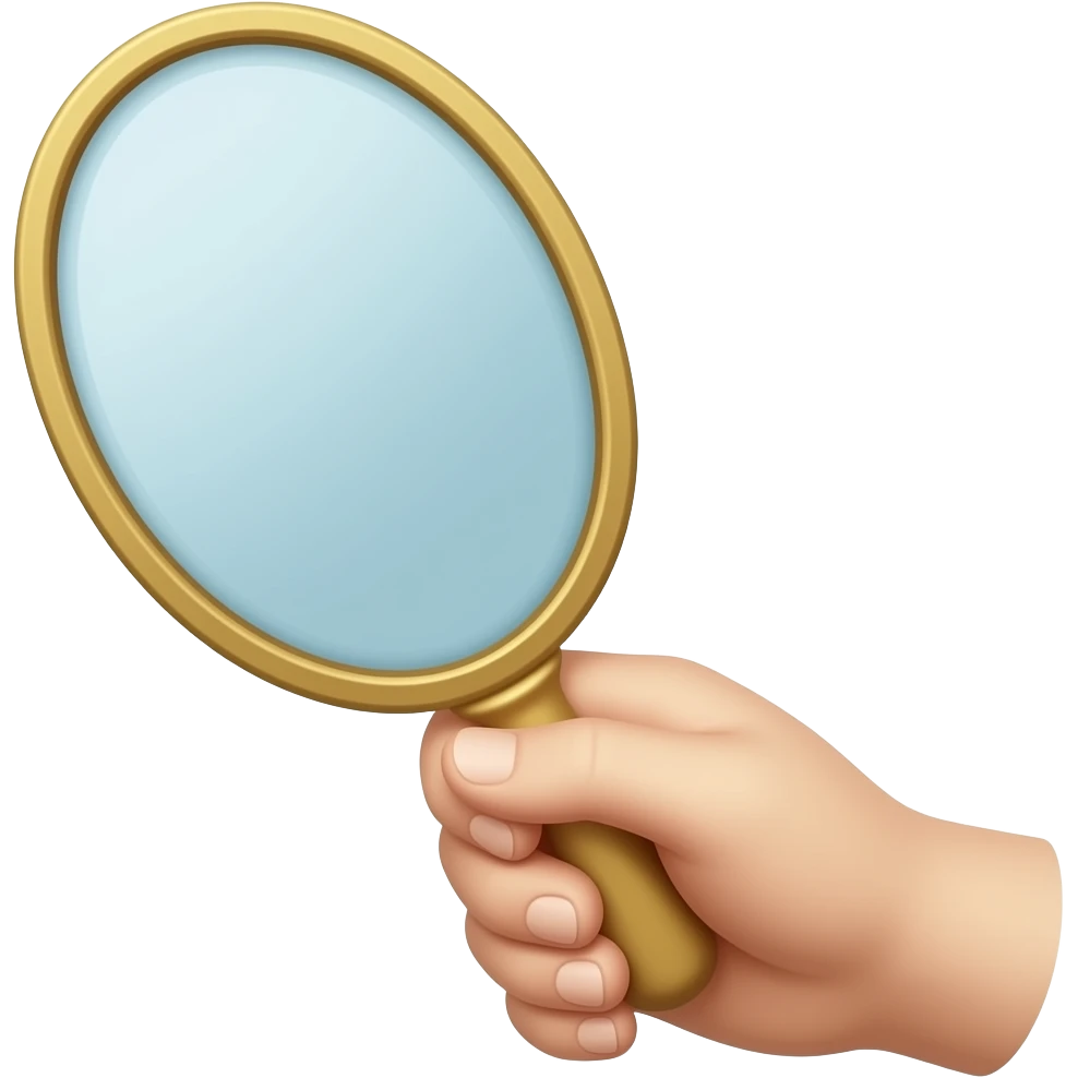 Hand vintage mirror emoji