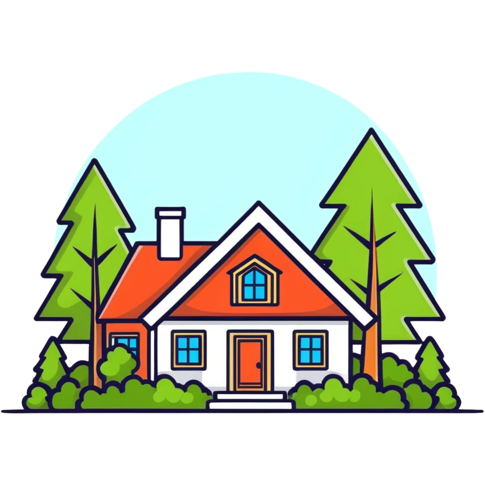 House in forest emoji