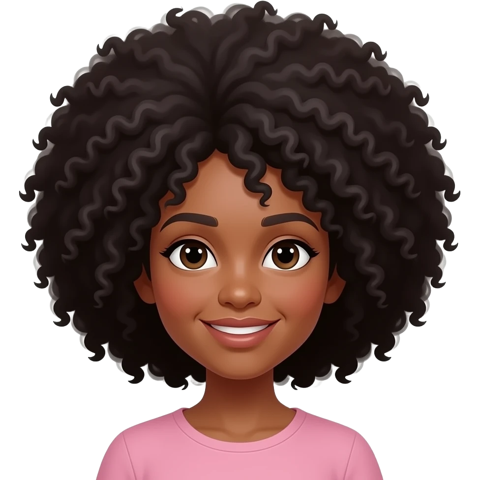 White woman massive afro emoji