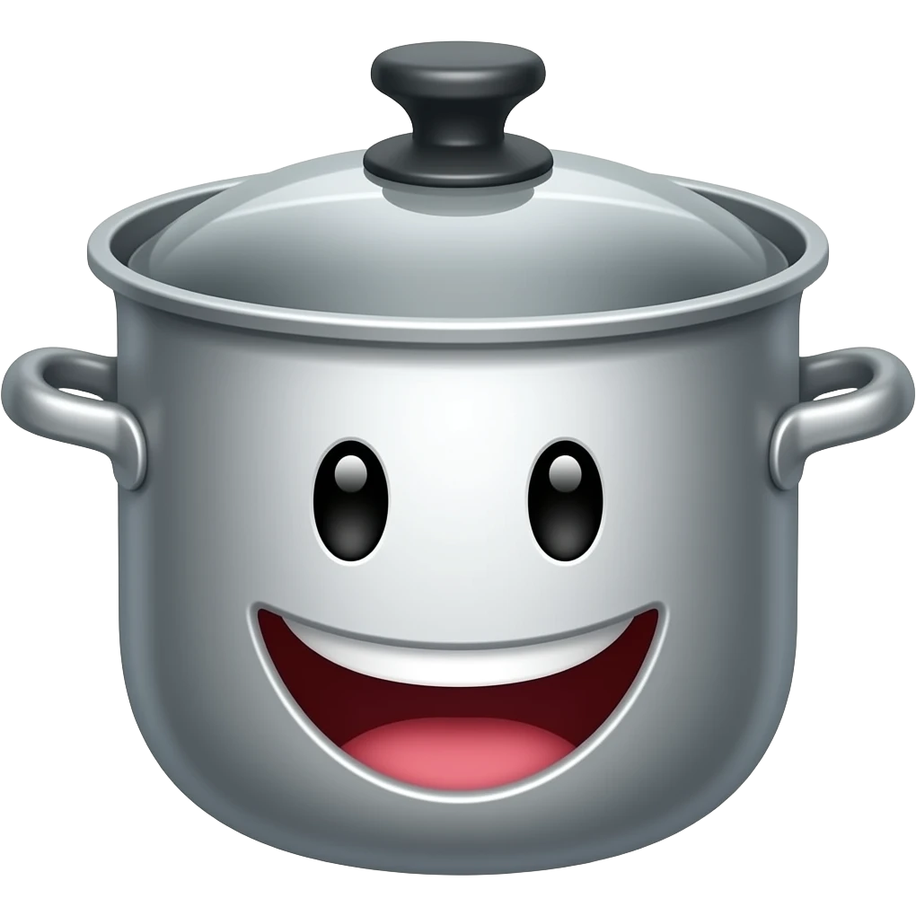 Laughing cooking pot emoji