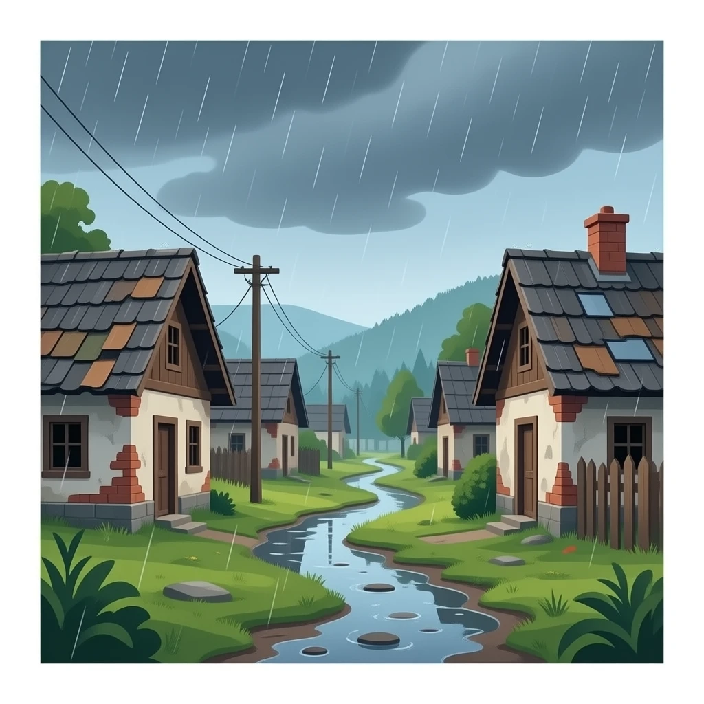 un poble travallan i cubrinse les ceves cases emoji