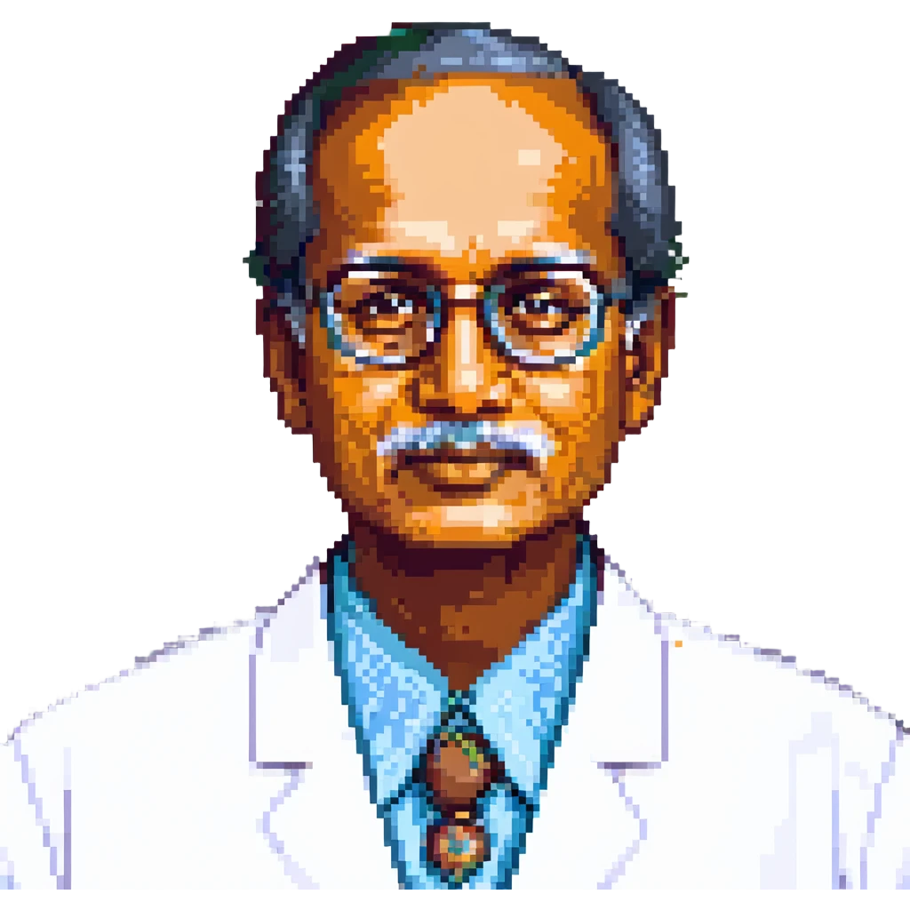 A portrait of Dr. V. Arunachalam, M.B.B.S. emoji