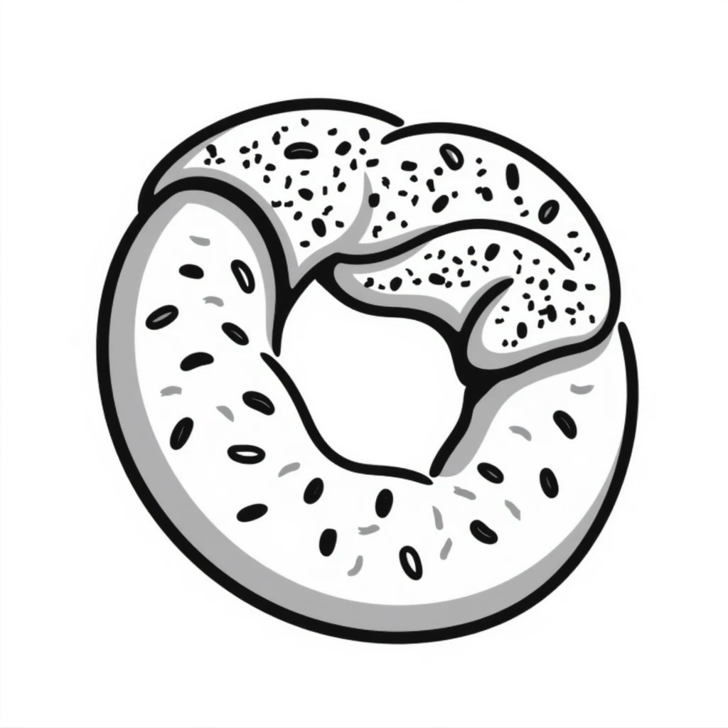 simit Turkish sesame bread ring hand-drawn doodle style emoji