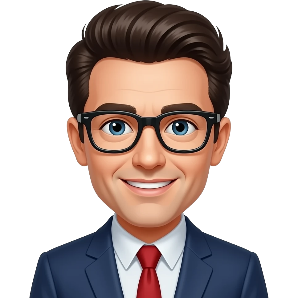 Buddy Holly  with glasses emoji