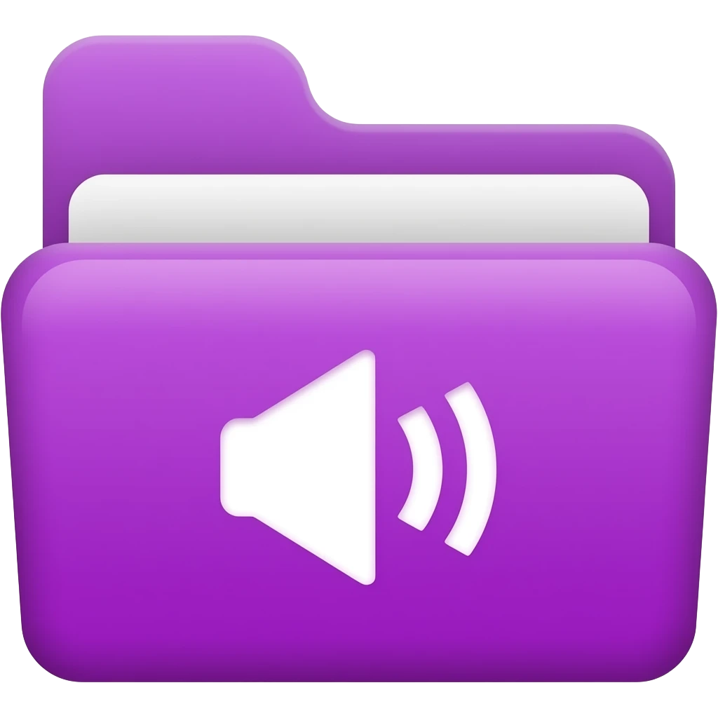 SFX: Purple folder with a sound jack/port icon. emoji