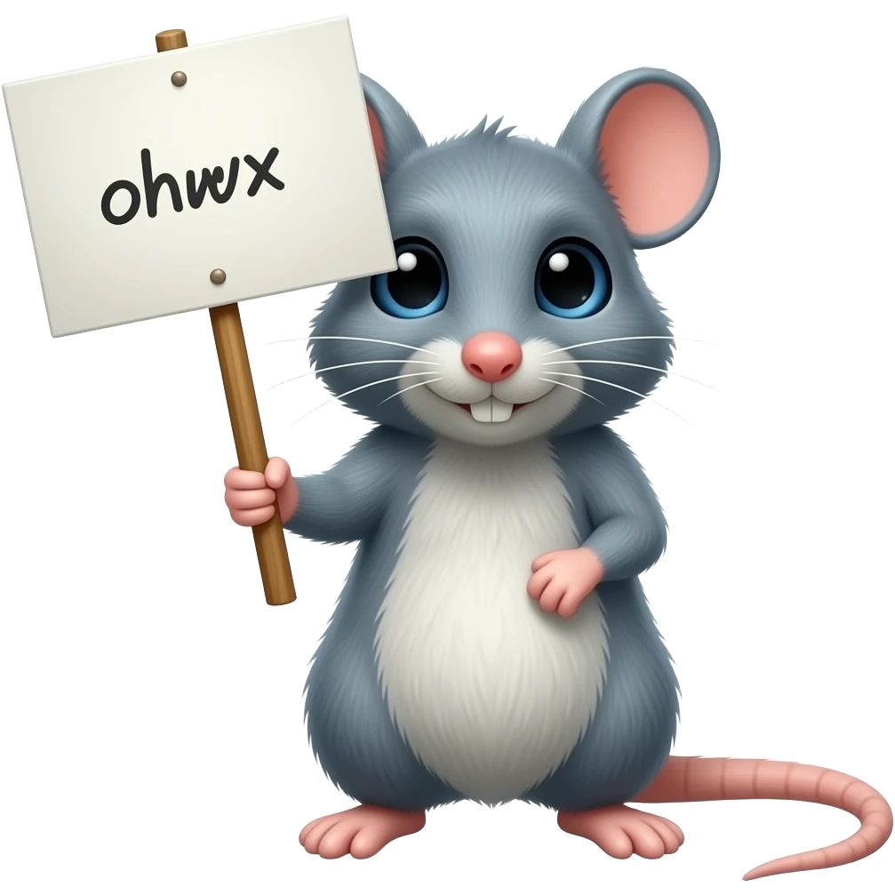 Rat with a sign emoji