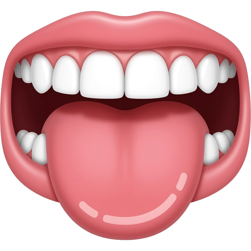 Nope the teeth is only at the top and it dosent have like gaps it’s just a rectangle and the tounge isn’t stuck out it’s just square emoji