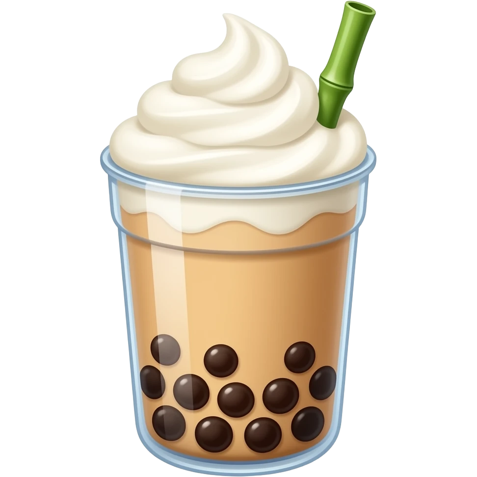 Bubble Tea with cream emoji