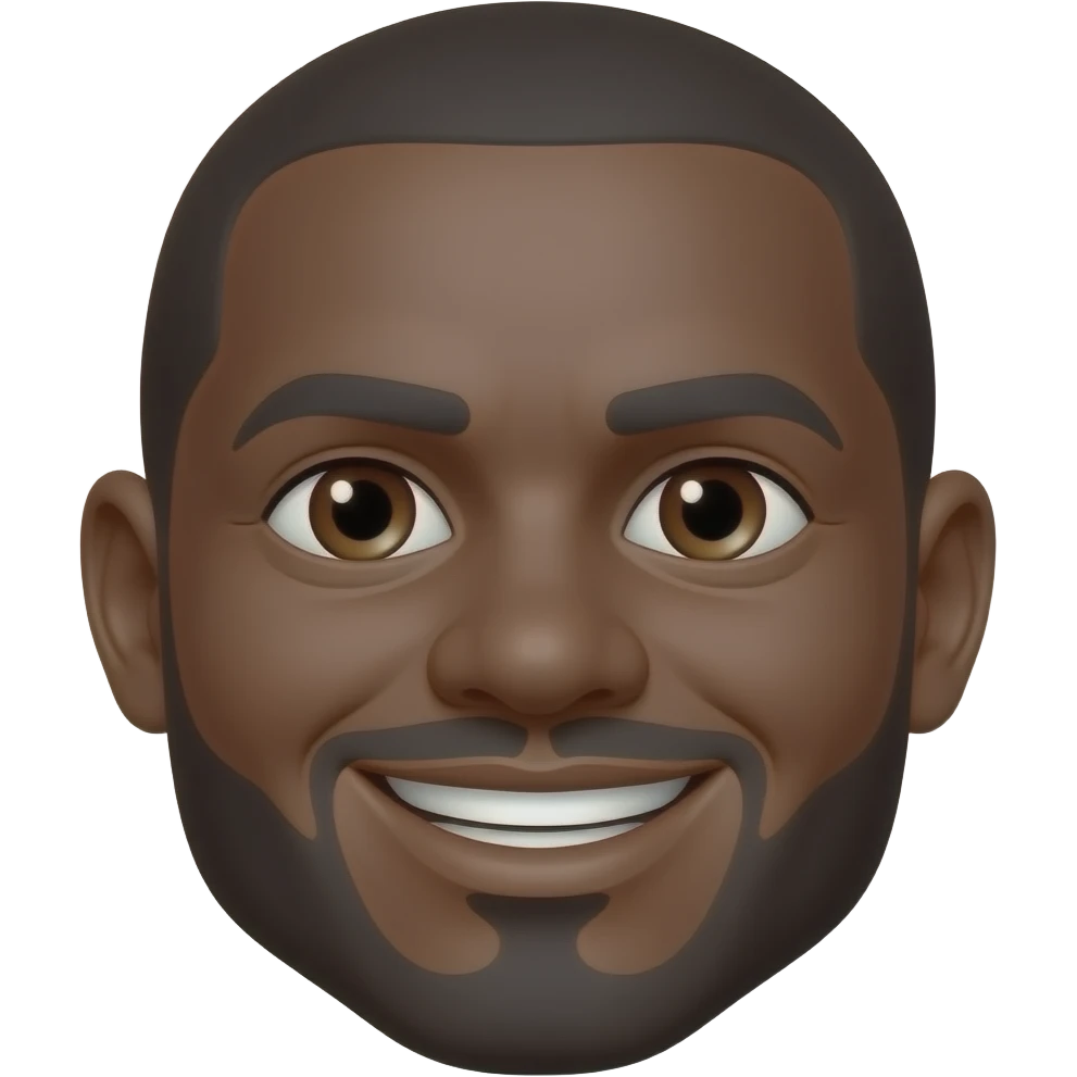 Un emoji cara negro con sonrisa blanca y mirando ala derecha emoji