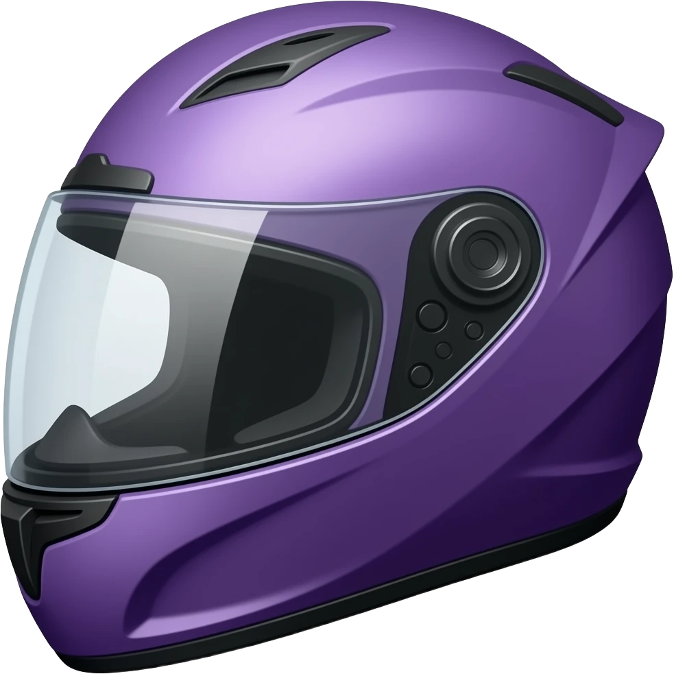 Casco de moto morado para dama emoji