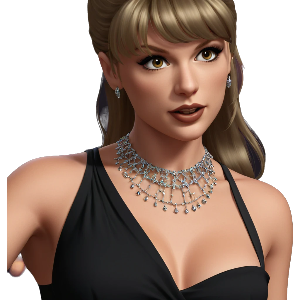 elegant girl in black dress emoji