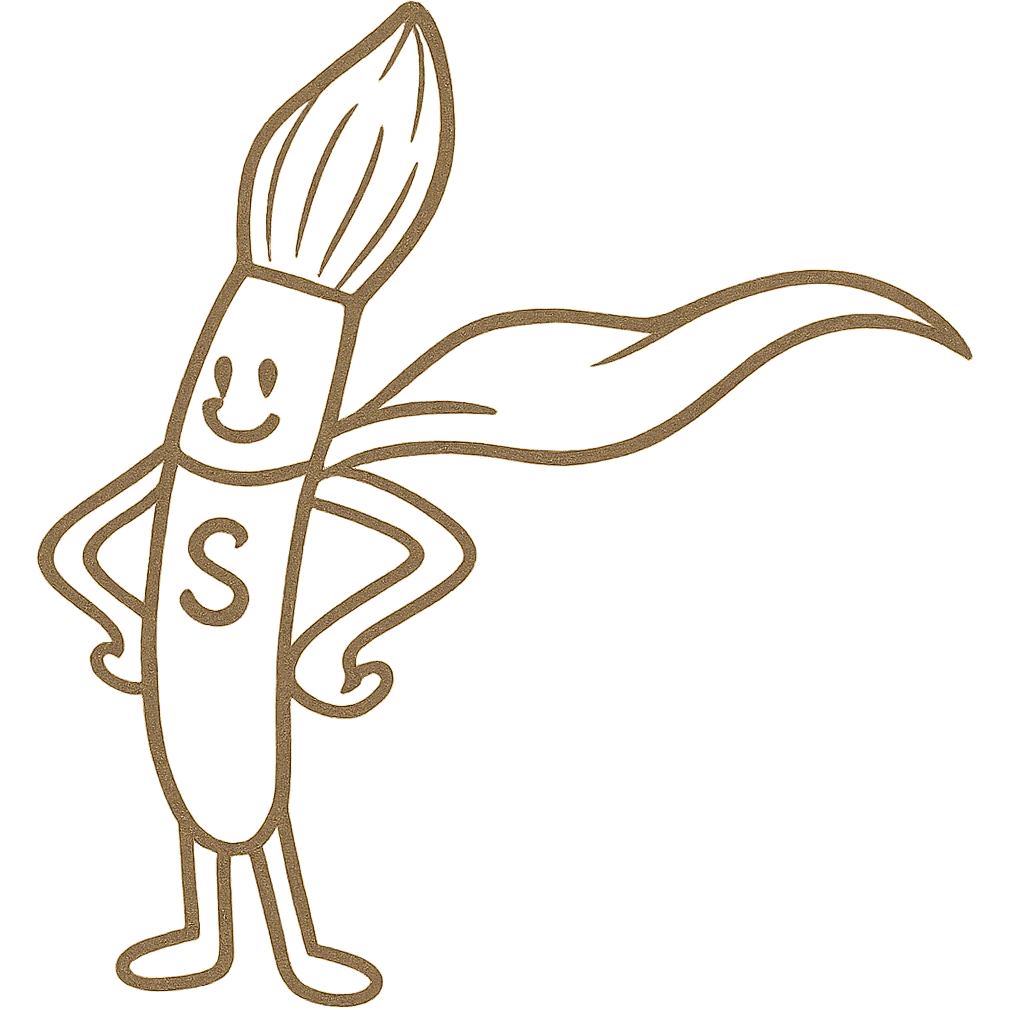 create a version of this character but as a paintbrush instead of a hotdog emoji