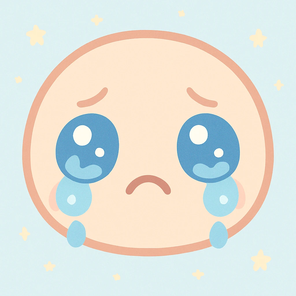 crying face, kawaii style emoji