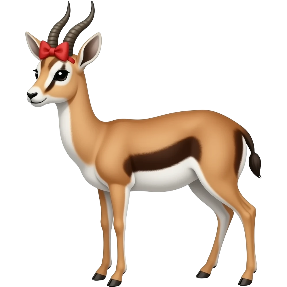 Gazelle avec noeud sur la tête pour désigner que c’est une fille emoji