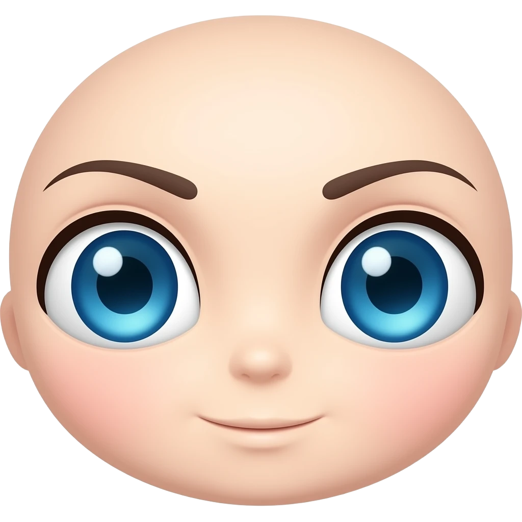 Blue anime eyes without eyebrows emoji