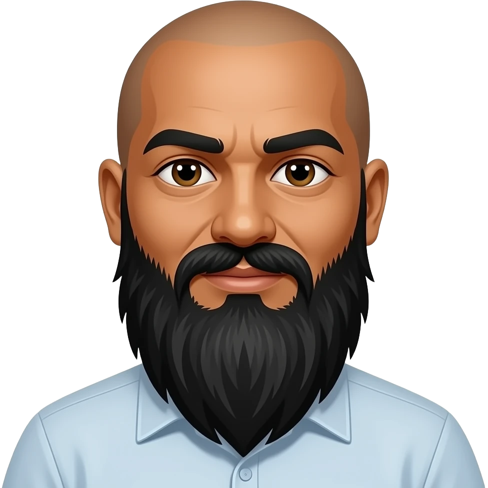 Bald indian man with long black beard emoji
