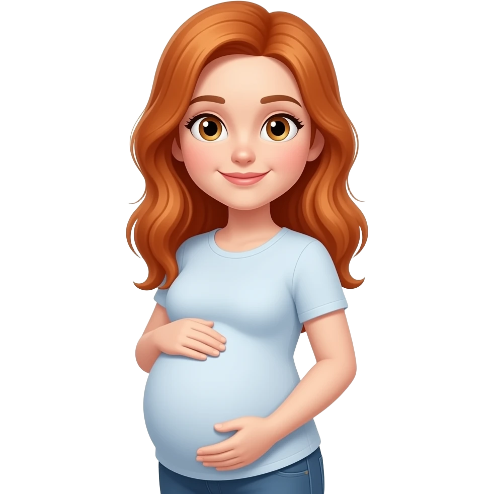 Redhead pregnant with hazel eyes emoji