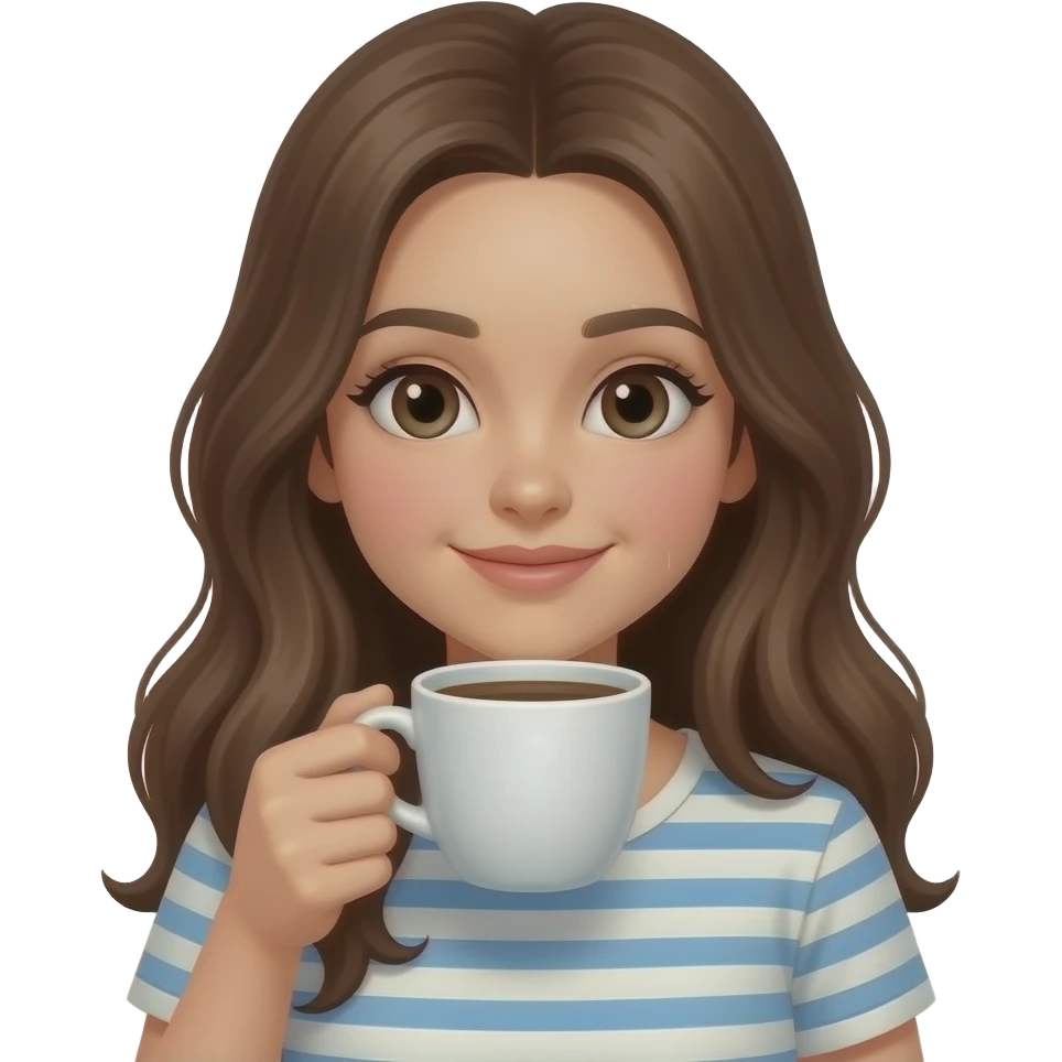 Girl sipping morning coffee emoji